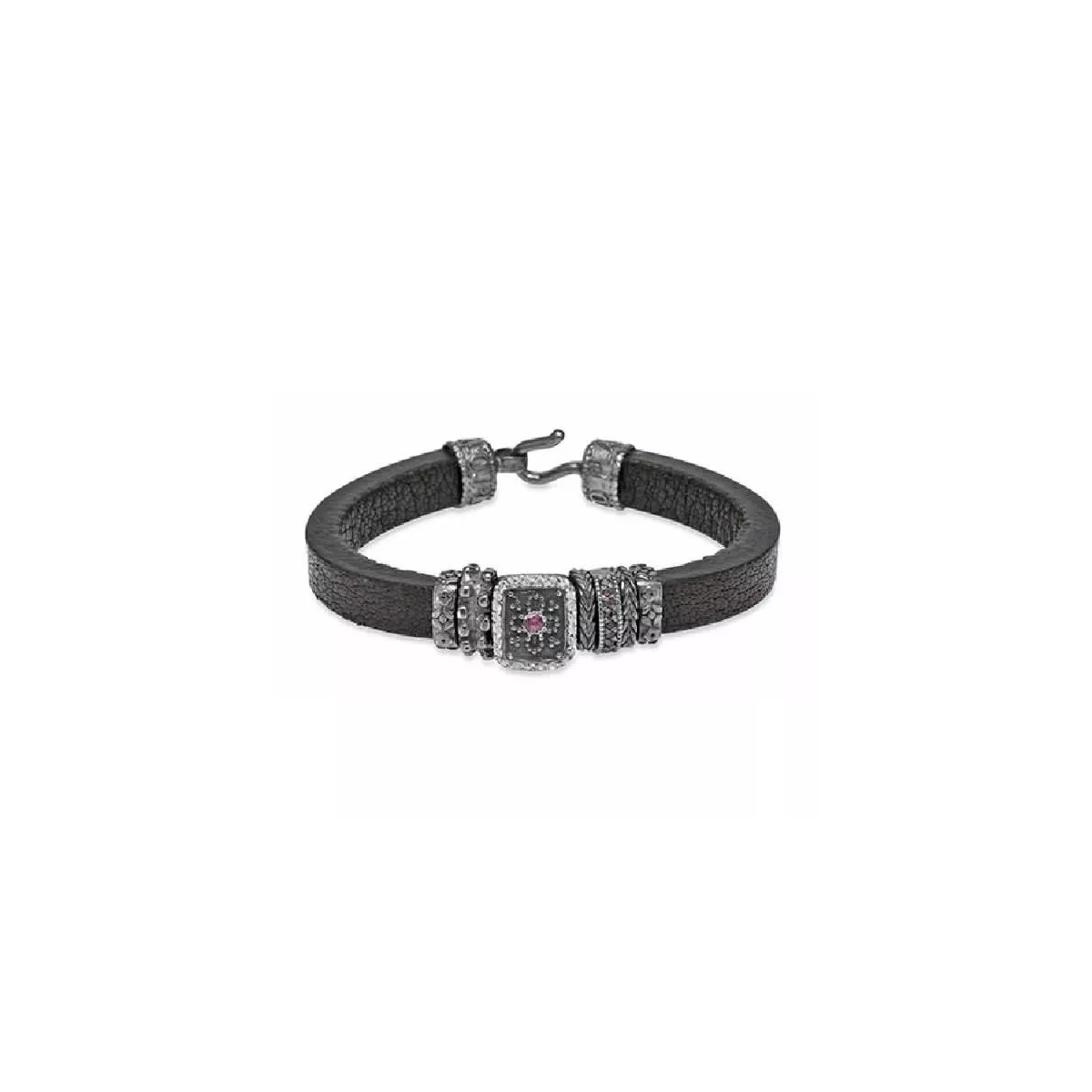 Polsera Platadepalo plata zircon cuir - CB99D