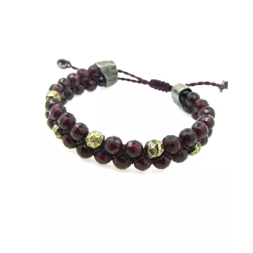 Polsera Platadepalo plata granat - H5B