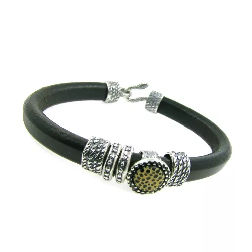 Polsera Platadepalo plata cuir - KOK3