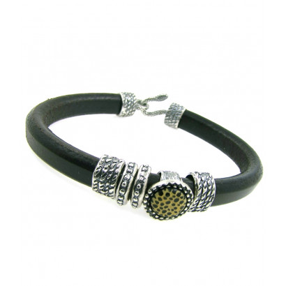 Polsera Platadepalo plata cuir - KOK3