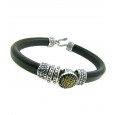 Pulsera Platadepalo plata cuero - KOK3 Pulsera Platadepalo plata cuero - KOK3