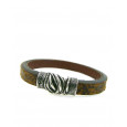 Pulsera Platadepalo plata cuero - L29D Pulsera Platadepalo plata cuero - L29D