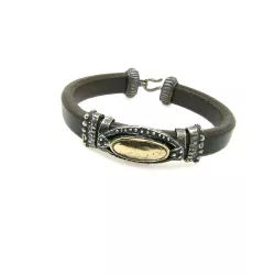 Polsera Platadepalo plata-or cuir - L36D