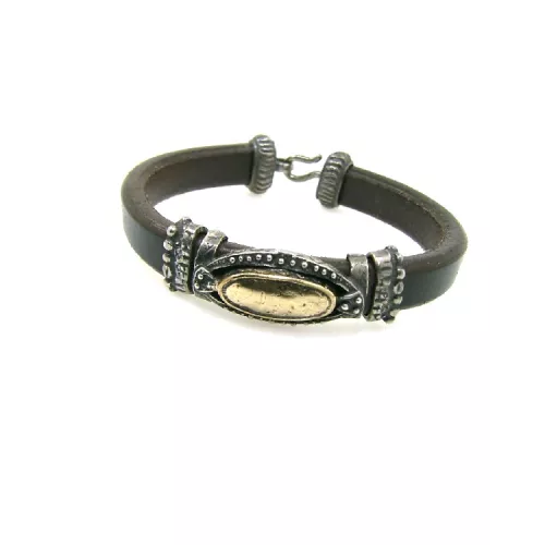 Polsera Platadepalo plata-or cuir - L36D