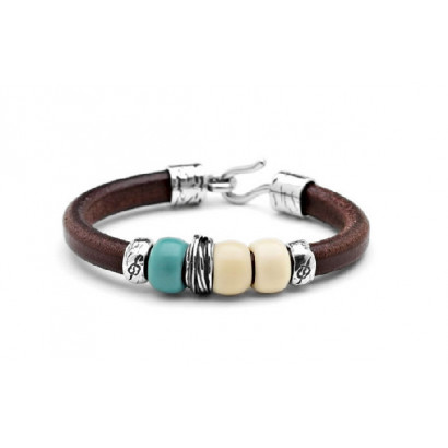 Polsera Platadepalo plata os turquesa - L3F