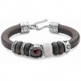 Polsera Platadepalo plata granat os fusta - L3P Polsera Platadepalo plata granat os fusta - L3P