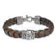 Pulsera Platadepalo plata cuero - MB16A