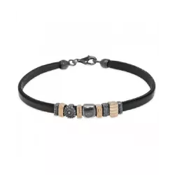 Pulsera Platadepalo plata bronce cuero - MB40A