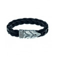 Pulsera Platadepalo plata piel trenzada - MB46E Pulsera Platadepalo plata piel trenzada - MB46E