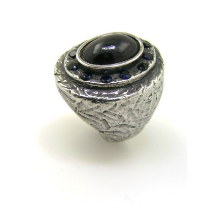 Anell Platadepalo plata granat - R27