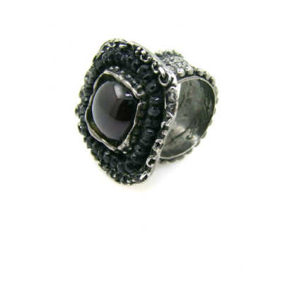 Anell Platadepalo plata granat - R67