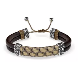 Polsera Platadepalo plata pell cuir - SP3A