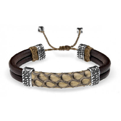 Polsera Platadepalo plata pell cuir - SP3A