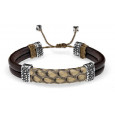 Polsera Platadepalo plata pell cuir - SP3A