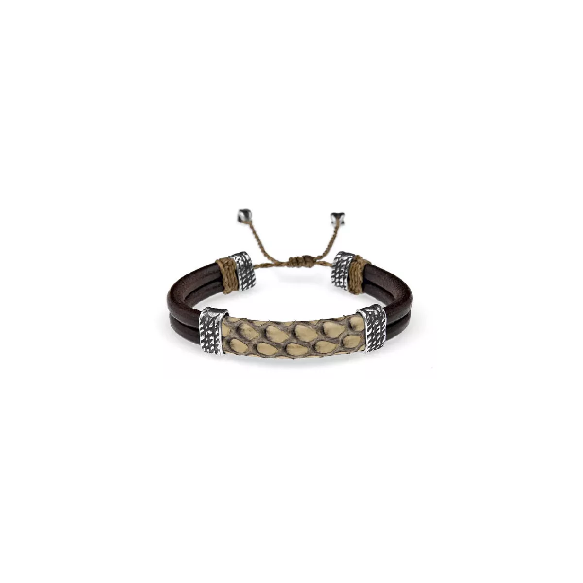 Polsera Platadepalo plata pell cuir - SP3A