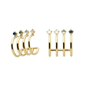 Arracades Pdpaola Indigo capsule Aqua plata bany or 18k - AR01-079-U