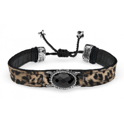 Polsera Platadepalo Animalia seda onix - TL2