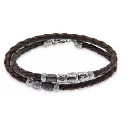 Polsera Platadepalo plata resina pell - TR11A