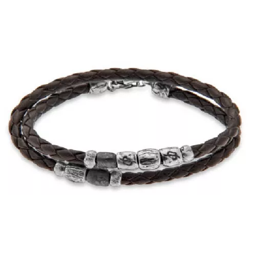 Polsera Platadepalo plata resina pell - TR11A