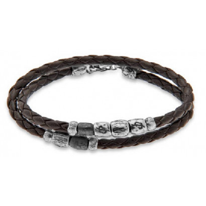 Polsera Platadepalo plata resina pell - TR11A