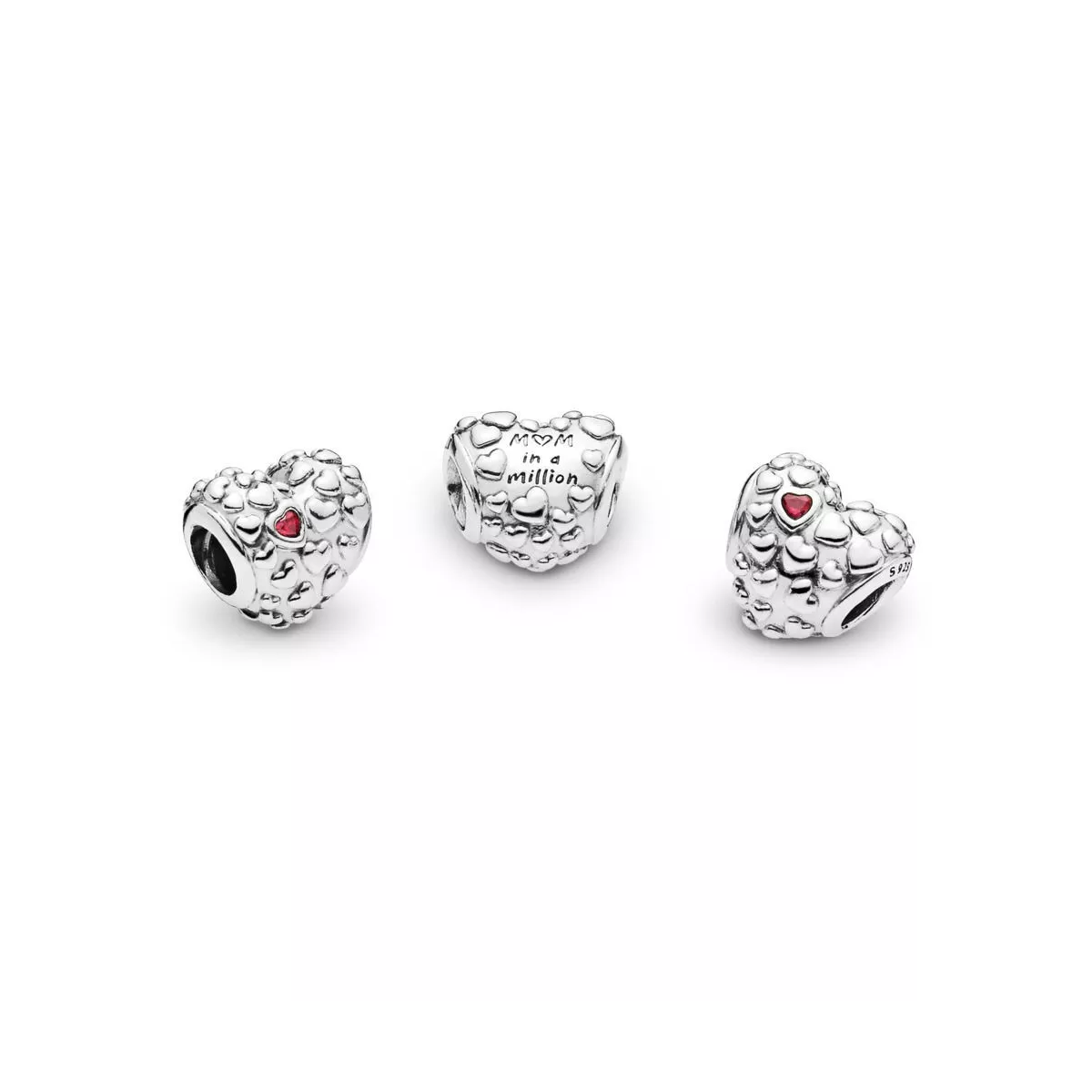 Charm Pandora plata corazones - 797781CZR