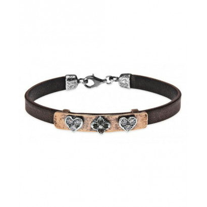 Polsera Platadepalo plata bronze zircon - CB137C