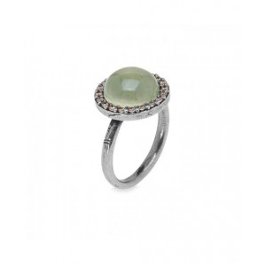 Anillo Platadepalo plata prehnita circon - CR45B