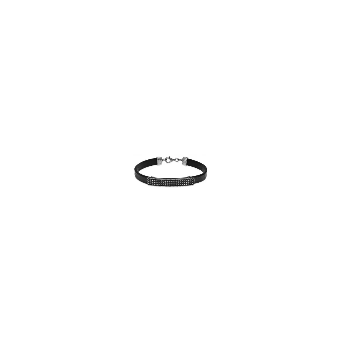 Pulsera Platadepalo plata cuero - MB53A