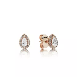 Pendientes plata rose pandora circonita lagrima - 286252CZ