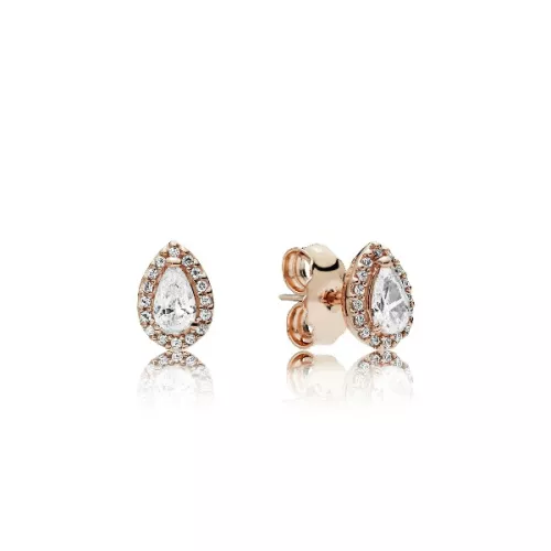 Pendientes plata rose pandora circonita lagrima - 286252CZ
