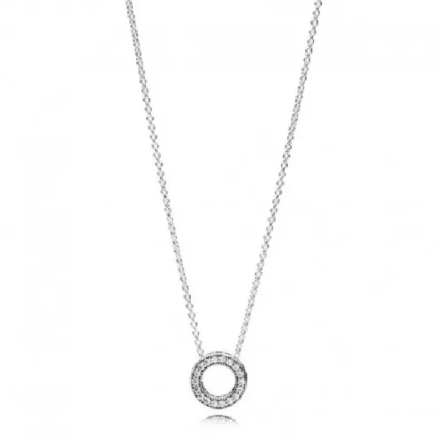 Collar Pandora plata zircon logo cadena 45cm - 397436CZ-45