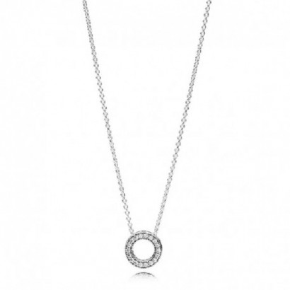Collar Pandora plata zircon logo cadena 45cm - 397436CZ-45