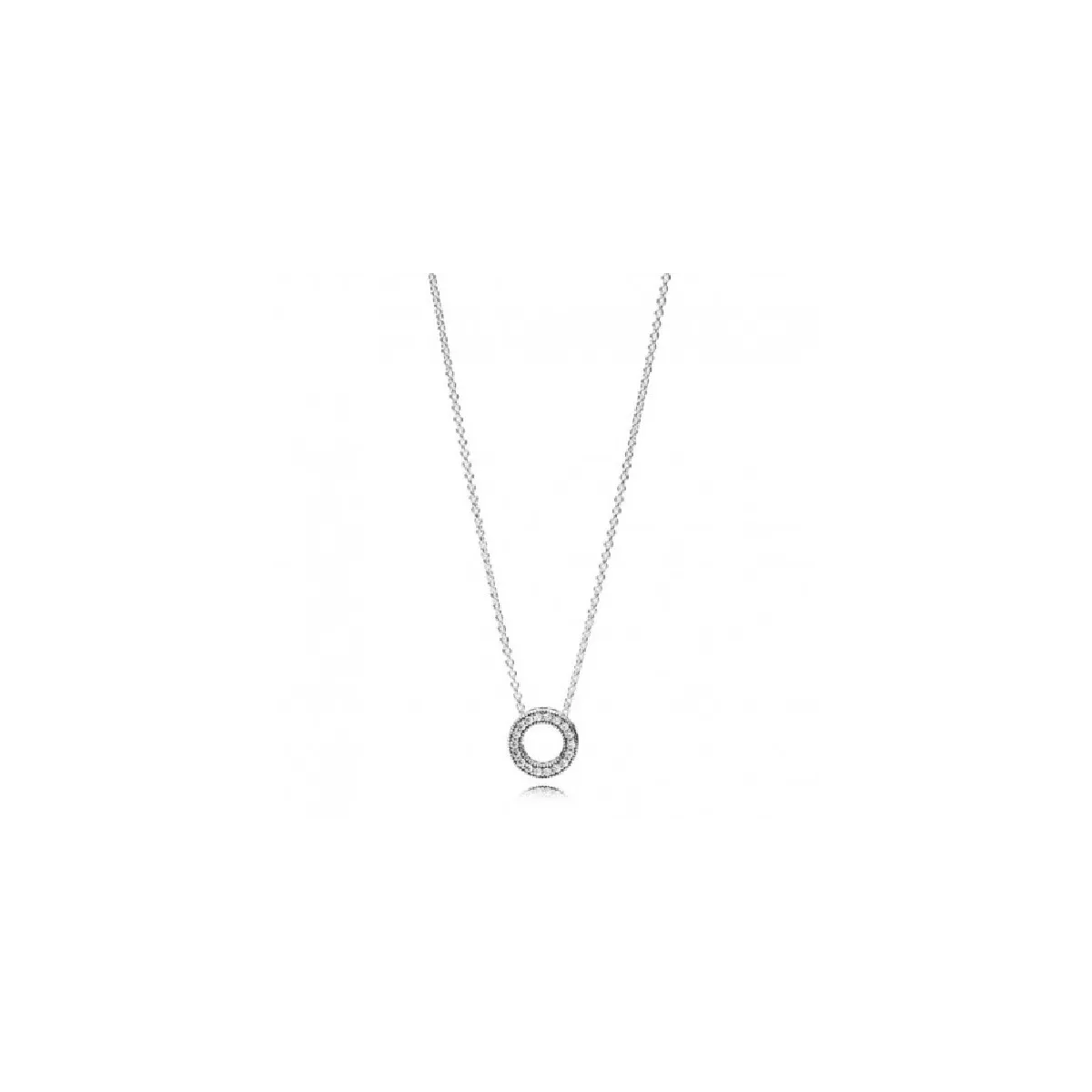 Collar Pandora plata circon logo cadena 45cm - 397436CZ-45