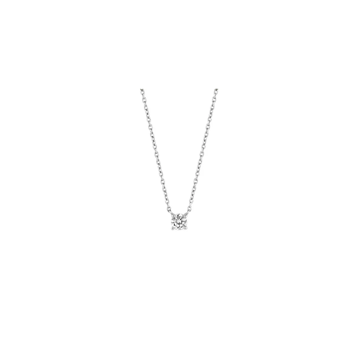 Colgante ti sento plata circon 42cm - 3894ZI/42