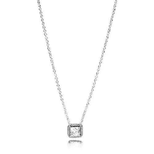 Penjoll plata zircon cadena 45cm - 396241CZ-45