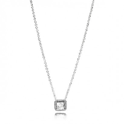 Penjoll plata zircon cadena 45cm - 396241CZ-45