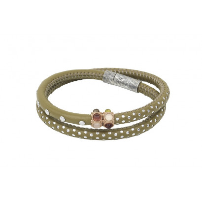 Polsera Sunfield plata rose cuir caqui - PU061903/2