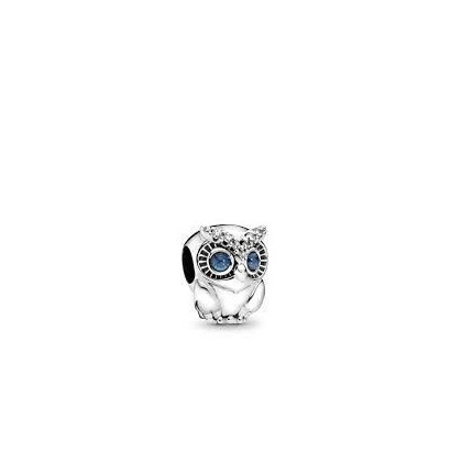 Charm Pandora plata buho circon azul - 798397NBCB