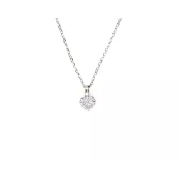 Colgante oro blanco 18k corazon brill.y cadena  - 501532C