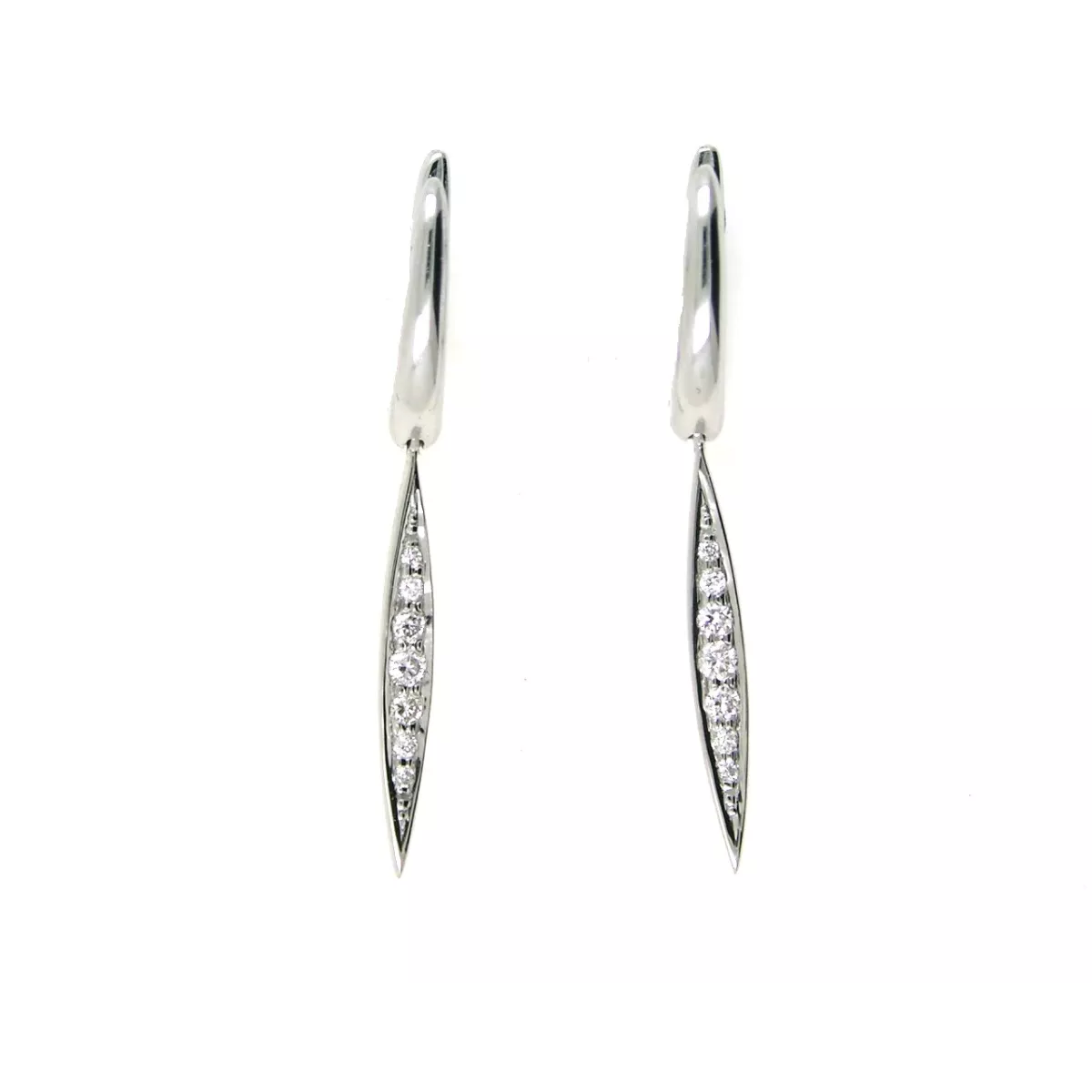 Pendientes oro blanco 18kltes brillantes 0.20k - V-3211/P