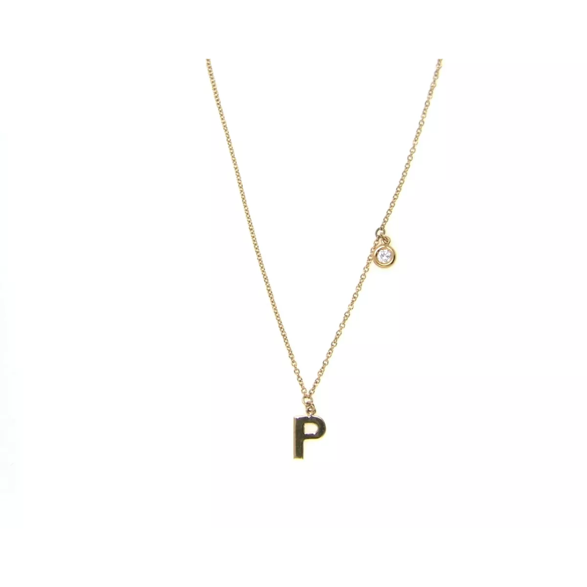 Penjoll or rosa 18kts lletra P brill. - V-2969/C/BTE