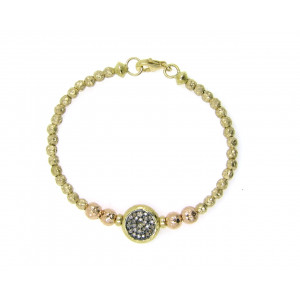 Pulsera oro amarillo brillante brown  - PU-40671