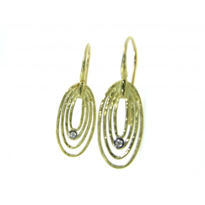 Arracades or groc 18klts espiral 2brill. - P-20277-B