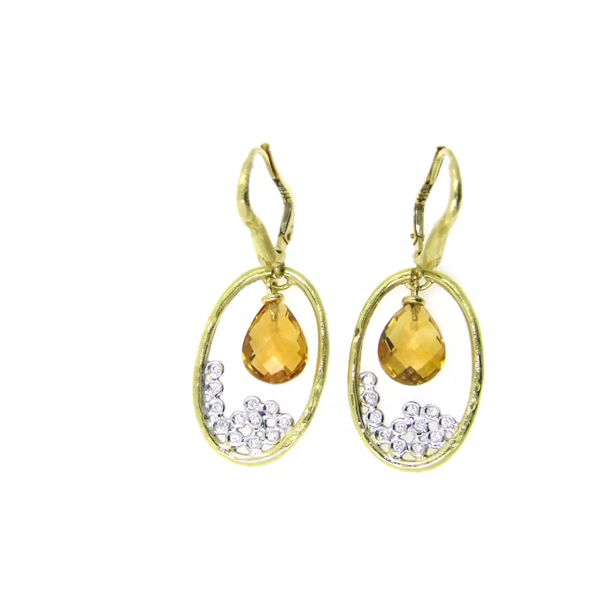 Arracades or groc 18klts brill.citri - P-20727