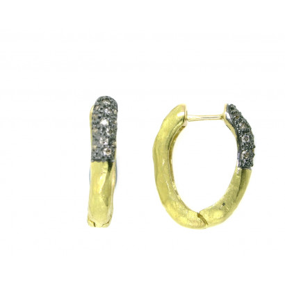 Arracades or groc 18k brillants brown - P-20935