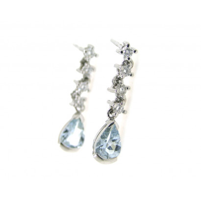 Arracades or blanc brillants aiguamarina - RMP-05087