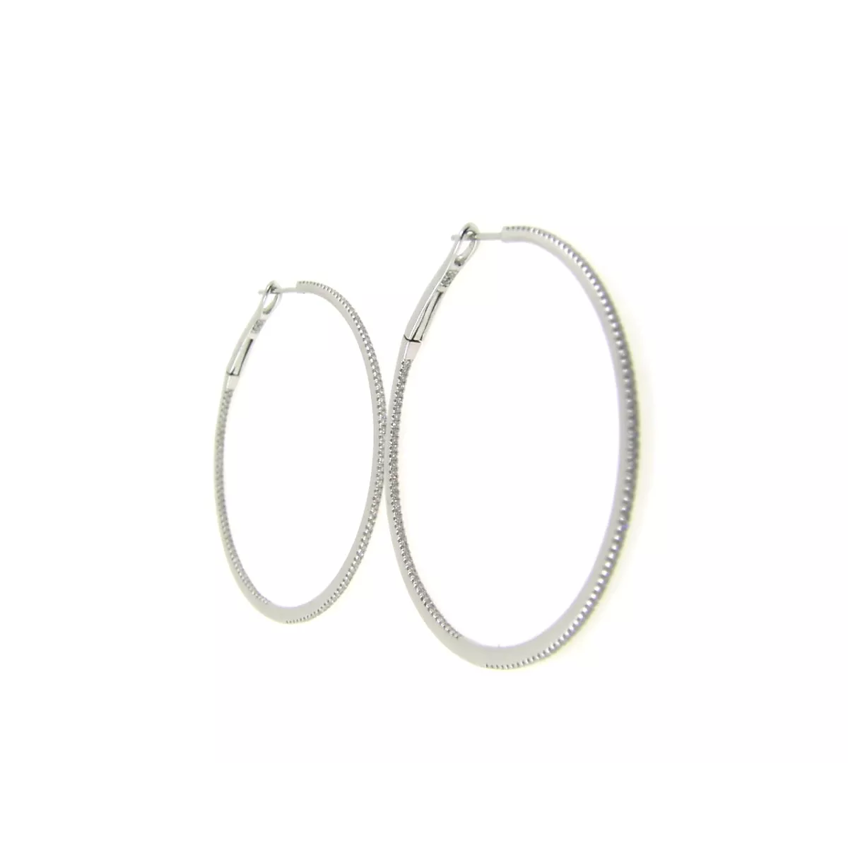 Pendientes oro blanco 18kltes brillantes - P-21693