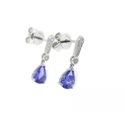Pendientes oro blanco brillantes y tanzanita - RMP-05081