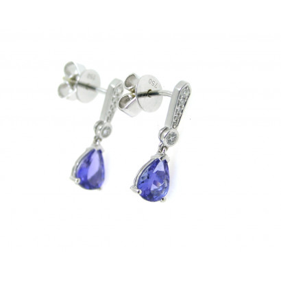 Arracades or blanc brillants i tanzanita - RMP-05081