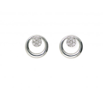Arracades or blanc i brillants 0,07k - BR2225P